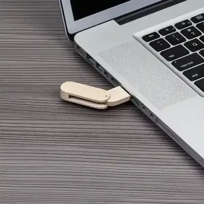 Pen Drive Bambu Giratório - em uso - 1702602