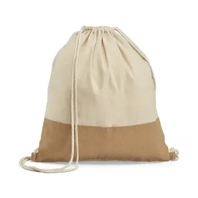 Sacola tipo mochila 100% algodão (160 g/m²)