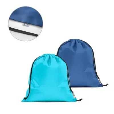 Sacola tipo mochila em rPET azul