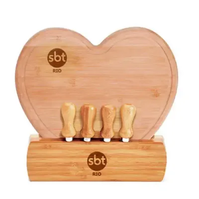 Kit Para Queijo Em Bambu - 6 Peças