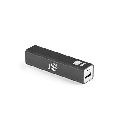 Bateria portátil em alumínio 2.200 mAh Personalizado - Preto - 2005197