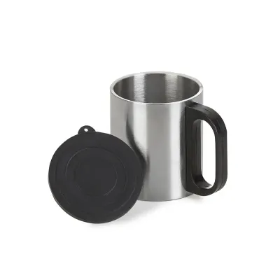 Caneca de inox 180ml com cabo e tampa - 1792191