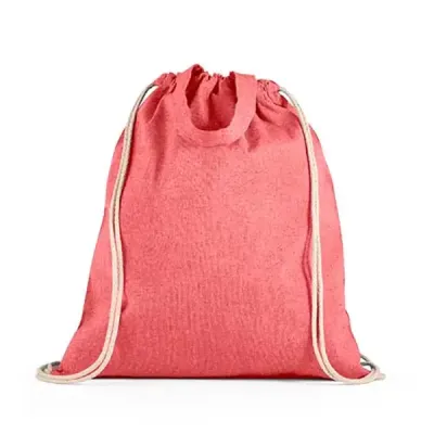 Sacola tipo mochila com algodão reciclado vermelho - 1892059