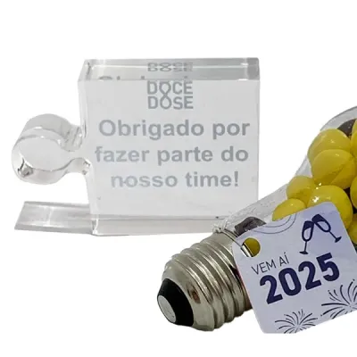 Mini troféu quebra-cabeça acrilico