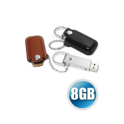 PEN DRIVE 8 GB EM COURO PARA BRINDE PERSONALIZADO