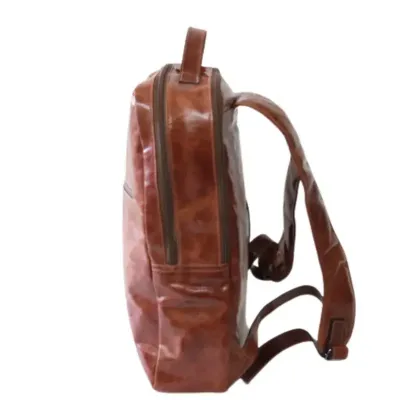 Mochila em couro marrom - lateral - 1990825