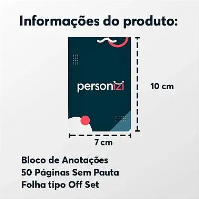 Bloco de Notas 50 Folhas Sem Pauta Personalizado - 1996500