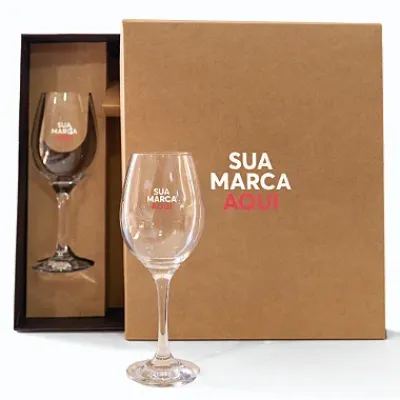 Caixa para Vinho e 2 Taças Personalizada - 1996495