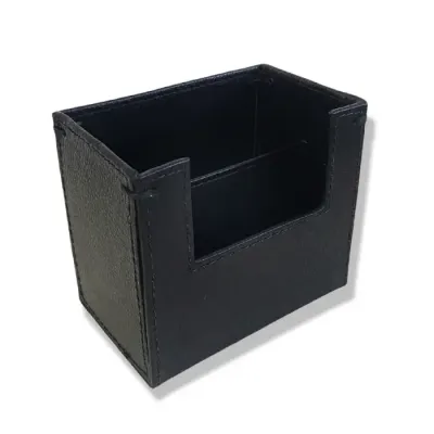 Porta cartão de mesa couro preto