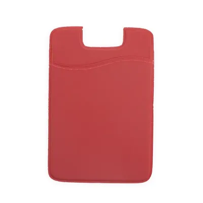 Adesivo Porta Cartão Vermelho Emborrachado para Celular - 2007171