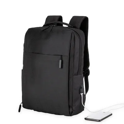 Mochila de Nylon USB preto 21L