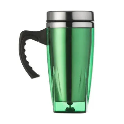 Caneca acrílica  verde 450ml com fundo quadrangular