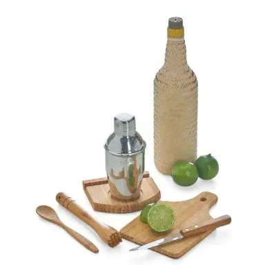 Kit Para Caipirinha Em Bambu Com Coqueteleira - 6 Pçs - 2009754