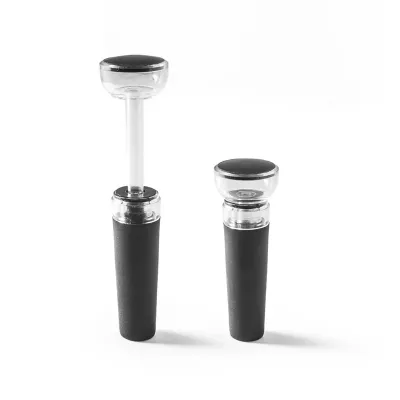 Rolha de vinho com sistema de bomba de vácuo para garrafas de vinho. Ideal para substituir a tradicional rolha de cortiça. Fornecido em caixa presente. 30 x 90 mm