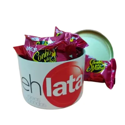 Lata tamanho 10x7 cm personalizada com bombons