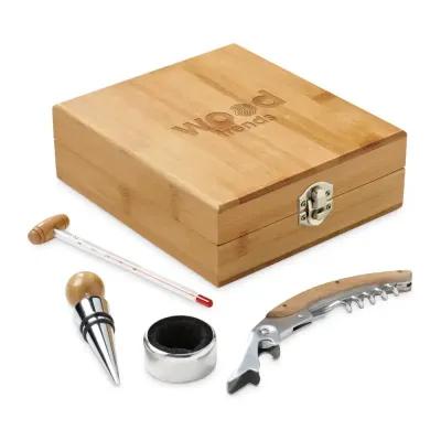 Kit vinho bambu caixa personalizada - 2014861