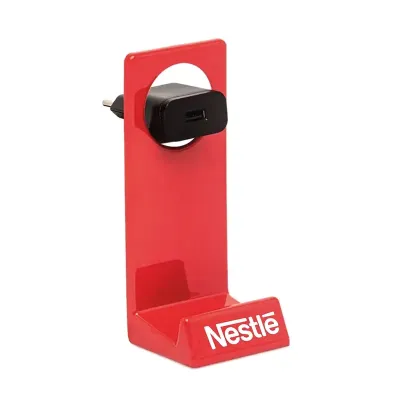 Suporte plástico vermelho para celular