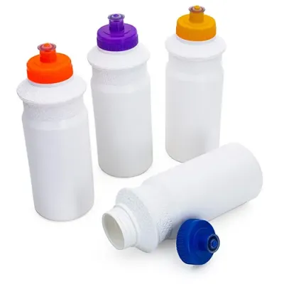 Squeezes de Plástico 650ml com tampas coloridas