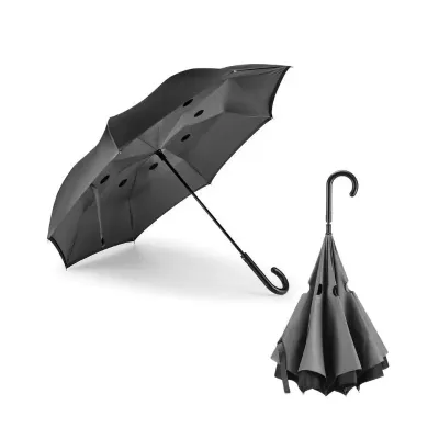Guarda-chuva reversível com capa dupla, cabo em metal e varetas em fibra de vidro - 1998247